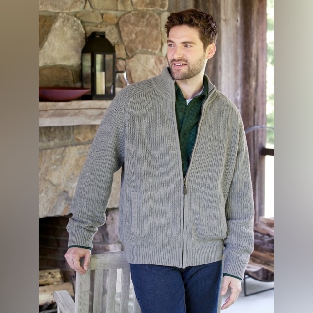 Orton Brothers Cotton Full-Zip Shaker Cardigan size XL